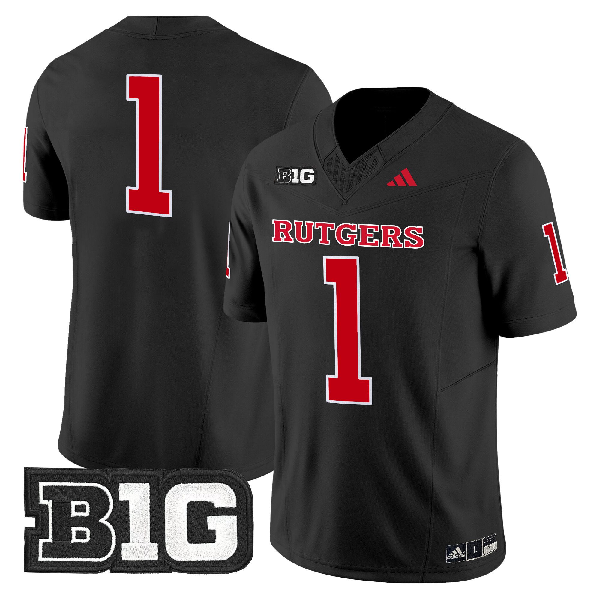 Men Rutgers Scarlet Knights #1 No Name Black 2024 Vapor Limited NCAA Jersey style 1